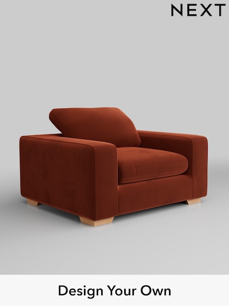 Plush Velvet Easy Clean/Ginger Orange N Premium The Snuggle Grand (H37061) | £1,399