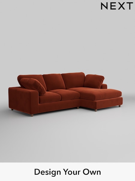 Plush Velvet Easy Clean/Ginger Orange N Premium The Snuggle Grand (H37061) | £2,575