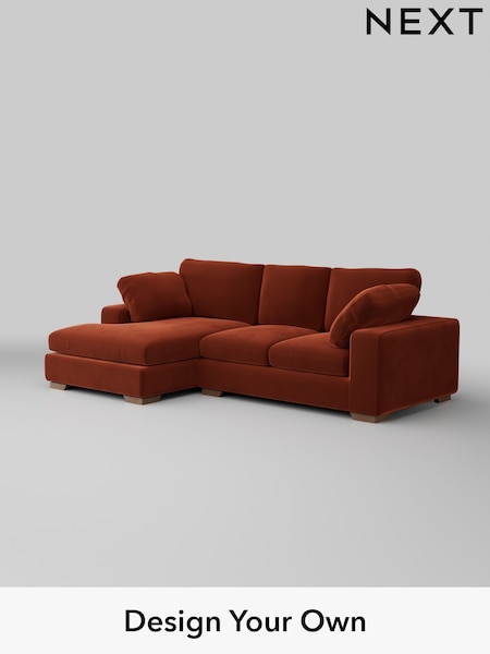 Plush Velvet Easy Clean/Ginger Orange N Premium The Snuggle Grand (H37061) | £2,675