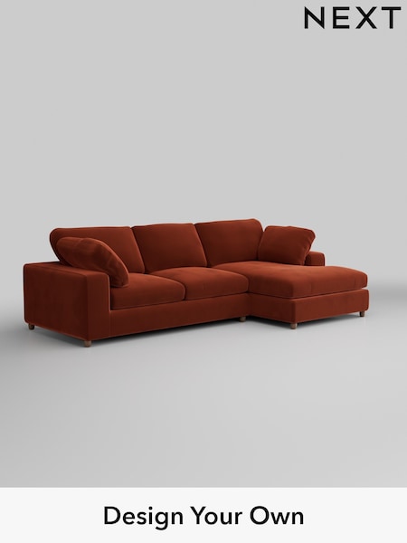Plush Velvet Easy Clean/Ginger Orange N Premium The Snuggle Grand (H37061) | £2,675