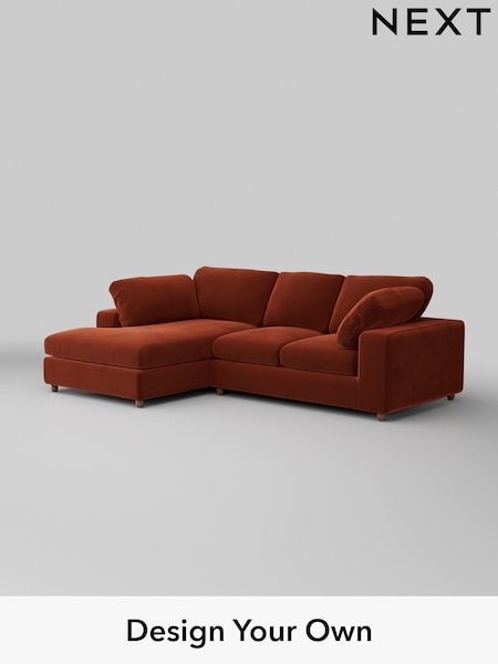 Plush Velvet Easy Clean/Ginger Orange N Premium The Snuggle Grand (H37061) | £2,650