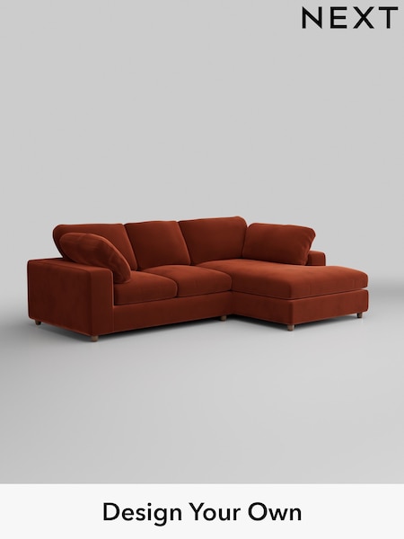 Plush Velvet Easy Clean/Ginger Orange N Premium The Snuggle Grand (H37061) | £2,650
