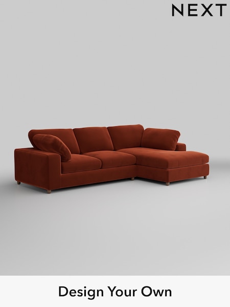 Plush Velvet Easy Clean/Ginger Orange N Premium The Snuggle Grand (H37061) | £2,750