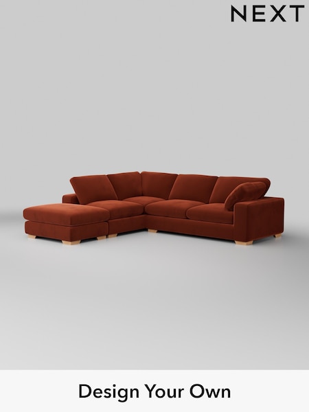 Plush Velvet Easy Clean/Ginger Orange N Premium The Snuggle Grand (H37061) | £3,499