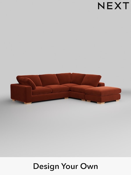 Plush Velvet Easy Clean/Ginger Orange N Premium The Snuggle Grand (H37061) | £3,499
