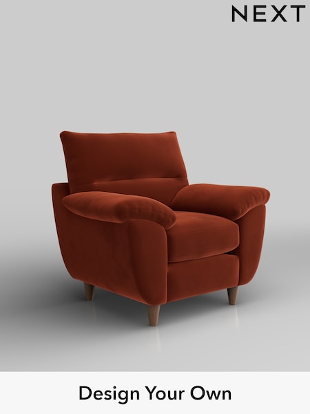 Plush Velvet Easy Clean/Ginger Orange Elliot Highback (H37071) | £675