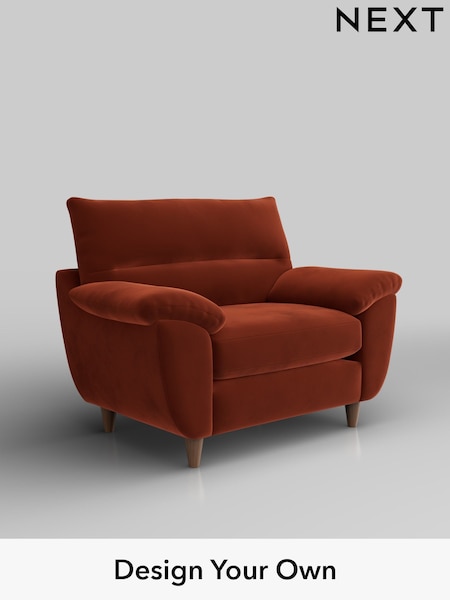 Plush Velvet Easy Clean/Ginger Orange Elliot Highback (H37071) | £775
