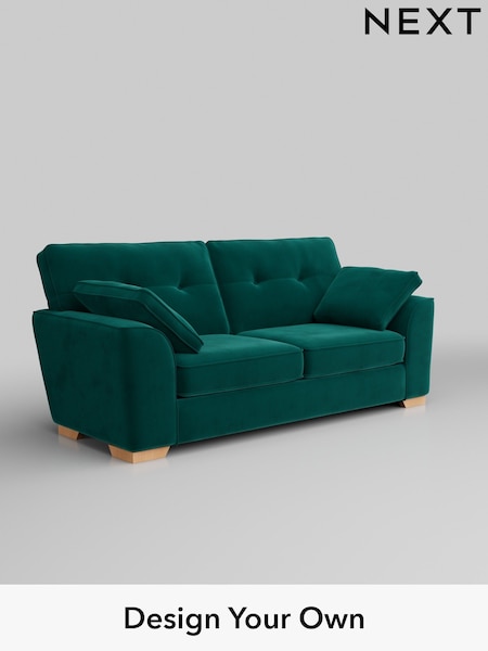 Plush Velvet Easy Clean/Juniper Green Stamford Buttoned Back (H37076) | £1,299