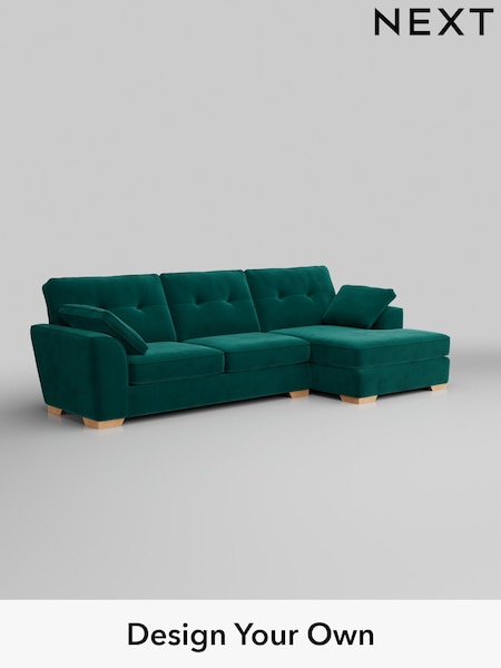 Plush Velvet Easy Clean/Juniper Green Stamford Buttoned Back (H37076) | £2,025