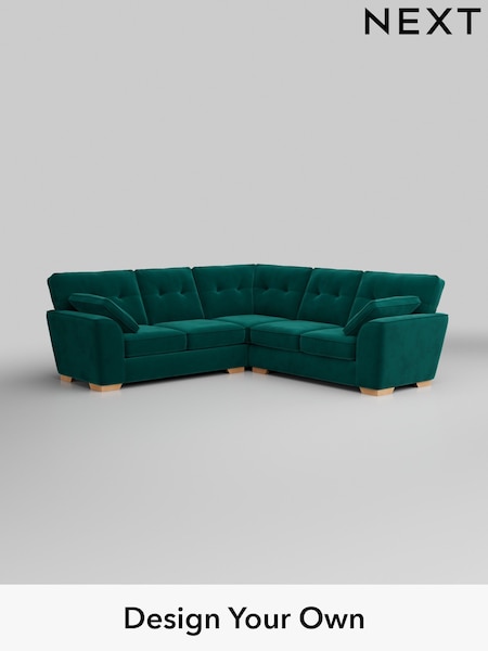 Plush Velvet Easy Clean/Juniper Green Stamford Buttoned Back (H37076) | £2,425