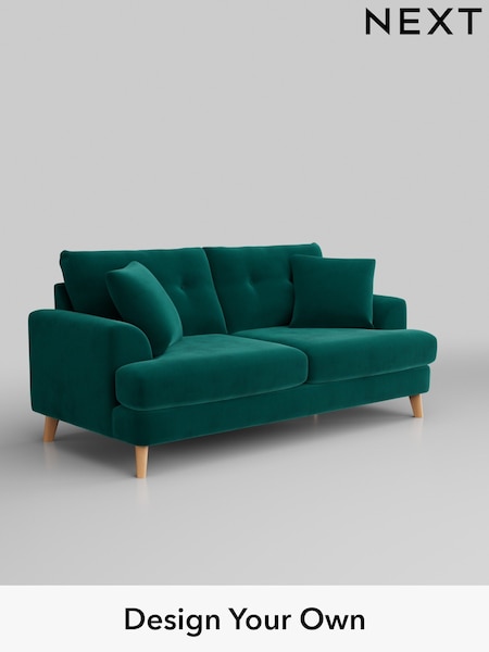 Plush Velvet Easy Clean/Juniper Green Parker Buttoned Back (H37079) | £1,425