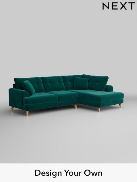 Plush Velvet Easy Clean/Juniper Green Parker Buttoned Back (H37079) | £2,325
