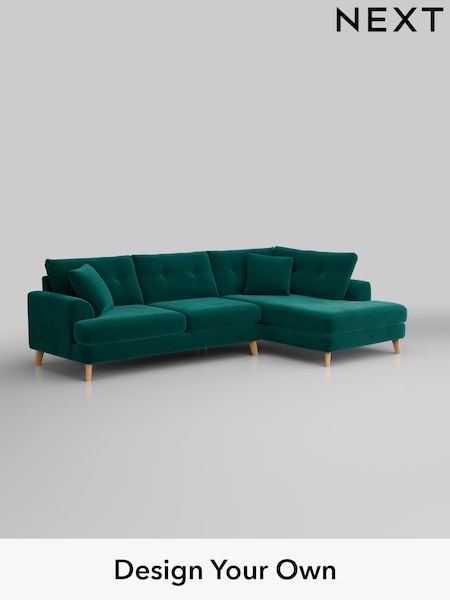 Plush Velvet Easy Clean/Juniper Green Parker Buttoned Back (H37079) | £2,425