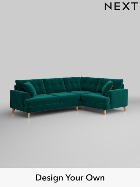Plush Velvet Easy Clean/Juniper Green Parker Buttoned Back (H37079) | £2,375