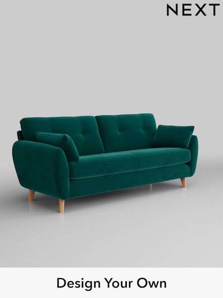 Plush Velvet Easy Clean/Juniper Green Wilson Buttoned Back (H37081) | £1,150