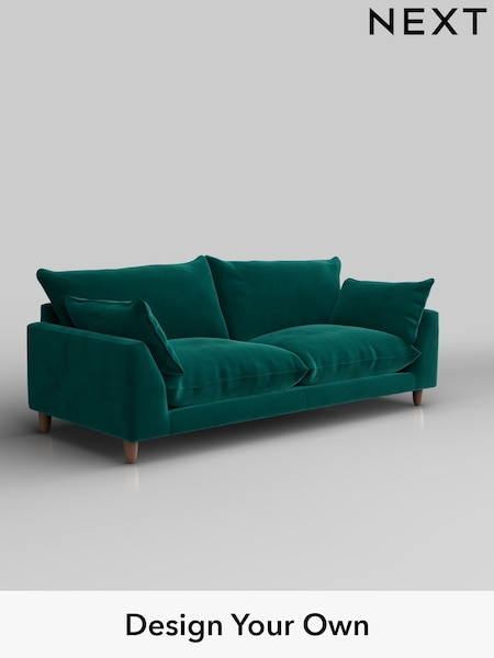 Plush Velvet Easy Clean/Juniper Green Noa Deep Relaxed Sit (H37082) | £1,275