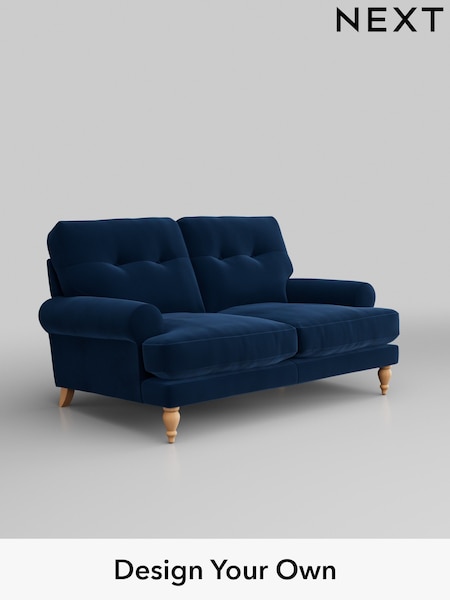 Plush Velvet Easy Clean/Navy Blue Erin Buttoned Back Deep Relaxed Sit (H37086) | £1,225