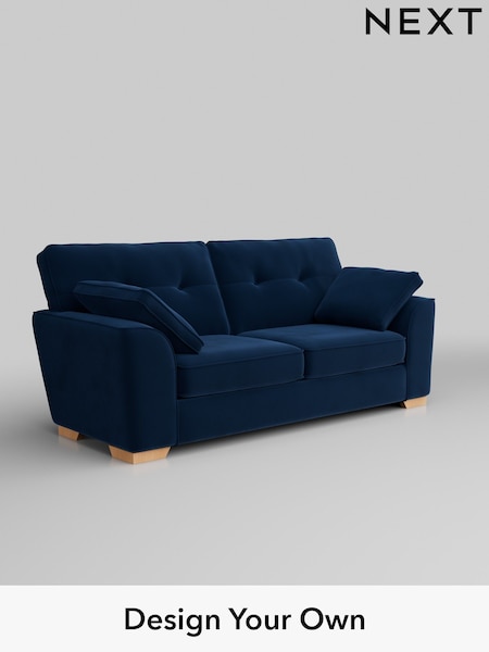 Plush Velvet Easy Clean/Navy Blue Stamford Buttoned Back (H37088) | £1,299