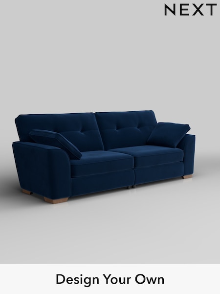 Plush Velvet Easy Clean/Navy Blue Stamford Buttoned Back (H37088) | £1,399
