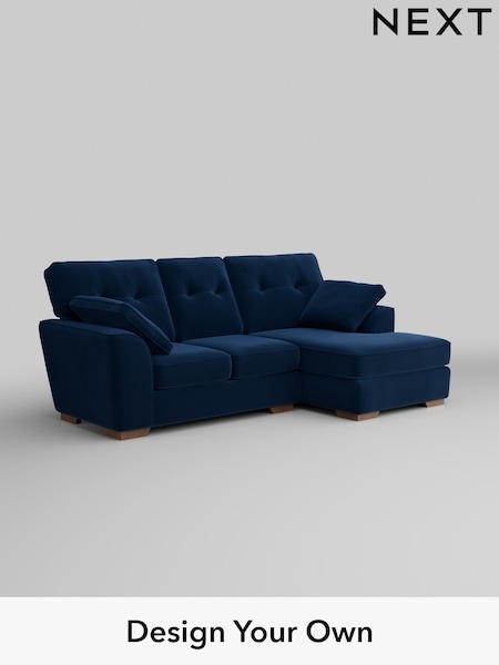 Plush Velvet Easy Clean/Navy Blue Stamford Buttoned Back (H37088) | £1,775
