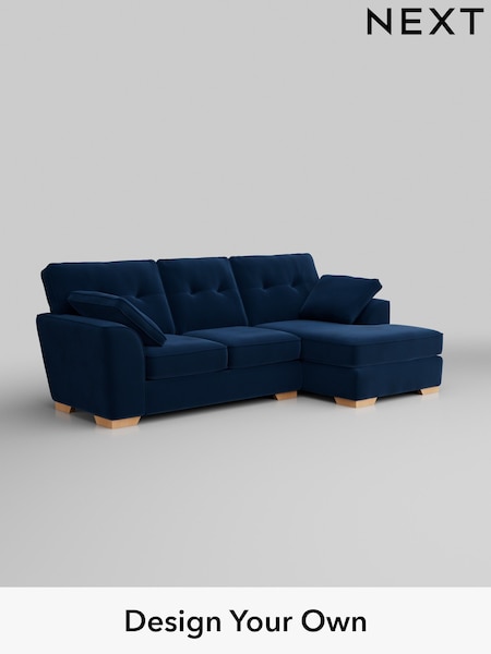 Plush Velvet Easy Clean/Navy Blue Stamford Buttoned Back (H37088) | £1,875