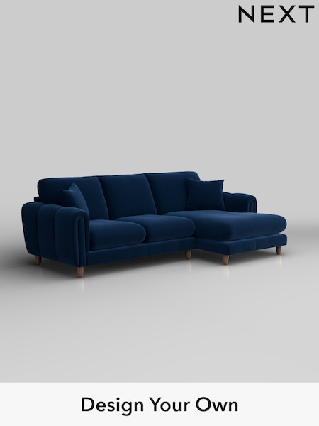 Plush Velvet Easy Clean/Navy Blue Odella (H37089) | £1,950