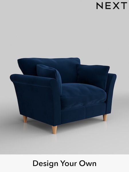 Plush Velvet Easy Clean/Navy Blue Hartley Relaxed Sit (H37093) | £925