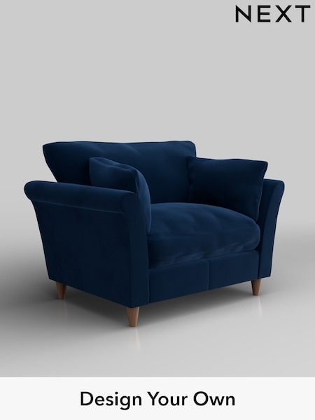 Plush Velvet Easy Clean/Navy Blue Hartley Relaxed Sit (H37093) | £925