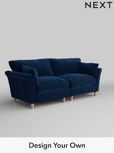 Plush Velvet Easy Clean/Navy Blue Hartley Relaxed Sit (H37093) | £1,375