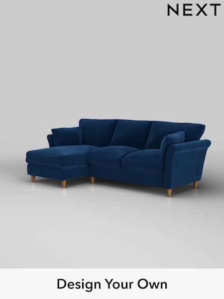 Plush Velvet Easy Clean/Navy Blue Hartley Relaxed Sit (H37093) | £1,899