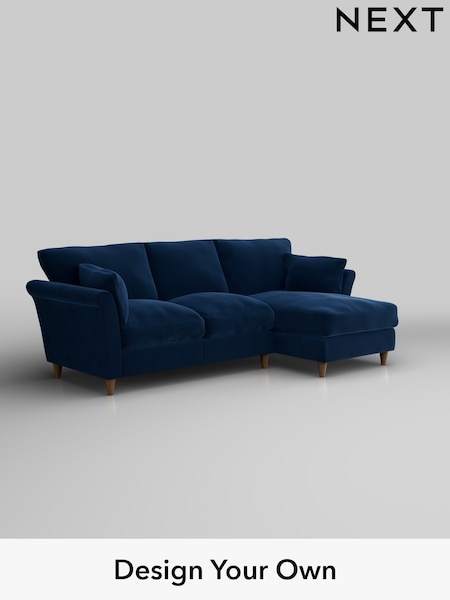 Plush Velvet Easy Clean/Navy Blue Hartley Relaxed Sit (H37093) | £1,899
