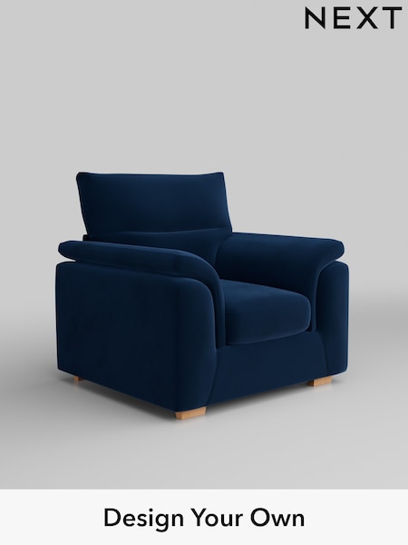 Plush Velvet Easy Clean/Navy Blue Hayden Highback (H37094) | £750
