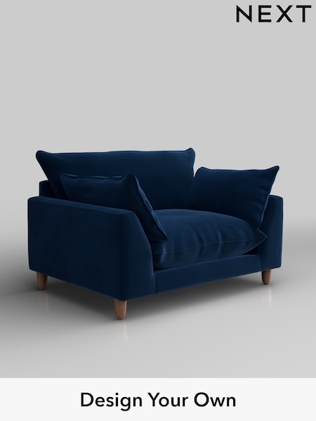 Plush Velvet Easy Clean/Navy Blue Noa Deep Relaxed Sit (H37098) | £975