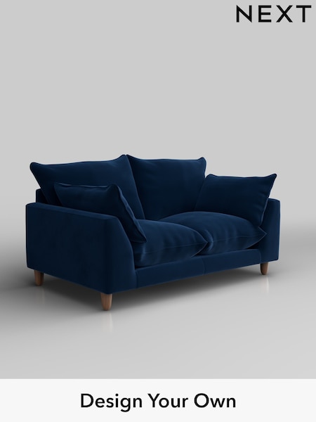 Plush Velvet Easy Clean/Navy Blue Noa Deep Relaxed Sit (H37098) | £1,075
