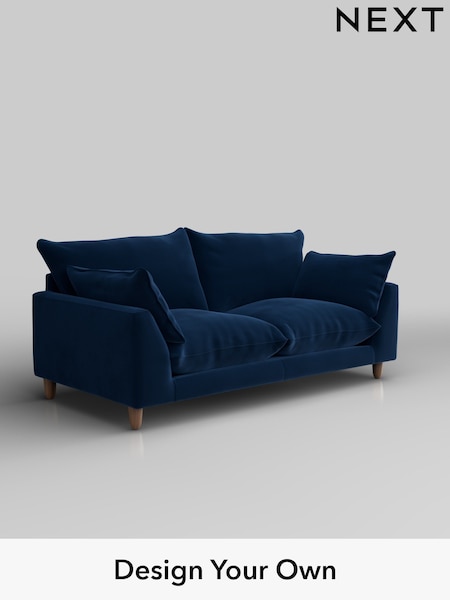 Plush Velvet Easy Clean/Navy Blue Noa Deep Relaxed Sit (H37098) | £1,175