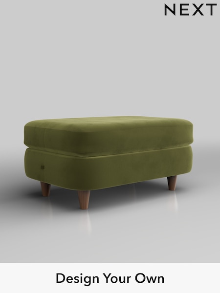 Plush Velvet Easy Clean/Mid Olive Green Camden (H37102) | £350