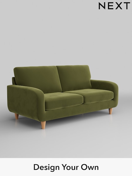 Plush Velvet Easy Clean/Mid Olive Green Camden (H37102) | £999