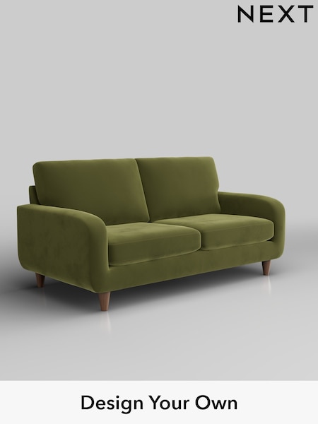 Plush Velvet Easy Clean/Mid Olive Green Camden (H37102) | £999