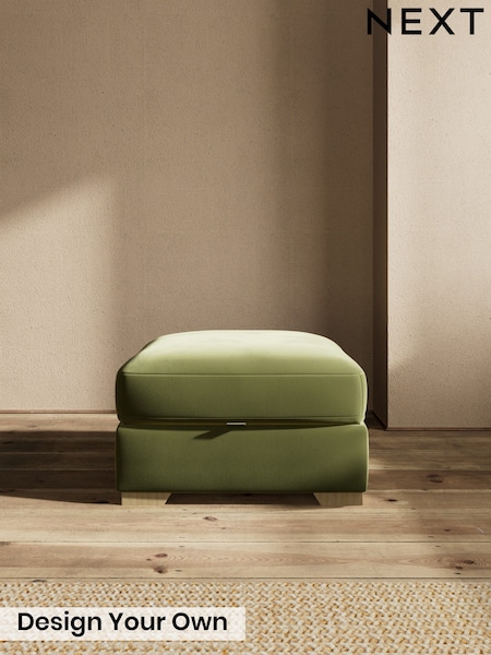 Plush Velvet Easy Clean/Mid Olive Green - Houghton Deep Sit