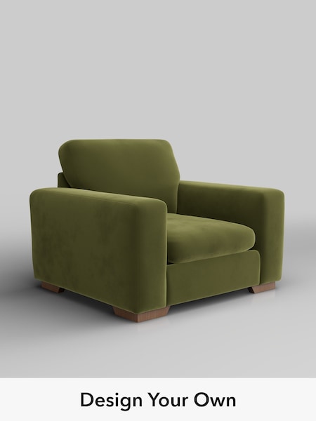 Plush Velvet Easy Clean/Mid Olive Green Houghton Deep Sit (H37104) | £875