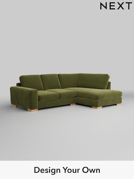 Plush Velvet Easy Clean/Mid Olive Green Houghton Deep Sit (H37104) | £2,099