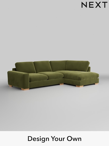 Plush Velvet Easy Clean/Mid Olive Green Houghton Deep Sit (H37104) | £2,199