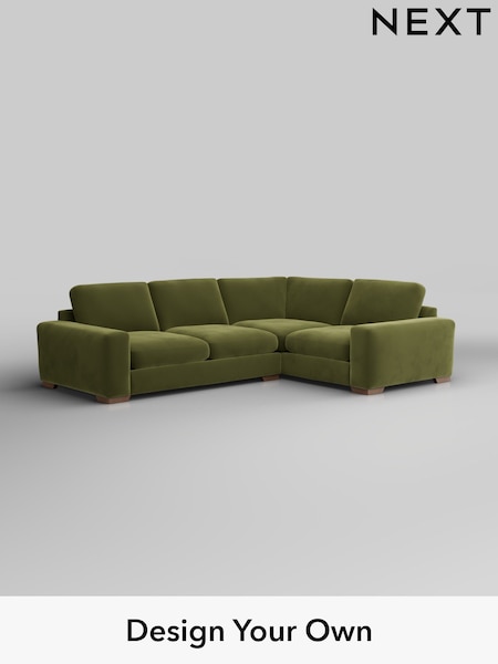 Plush Velvet Easy Clean/Mid Olive Green Houghton Deep Sit (H37104) | £2,575