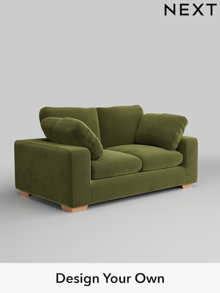 Plush Velvet Easy Clean/Mid Olive Green N Premium The Snuggle Grand (H37105) | £1,699
