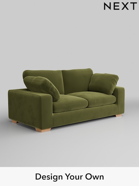 Plush Velvet Easy Clean/Mid Olive Green N Premium The Snuggle Grand (H37105) | £1,799