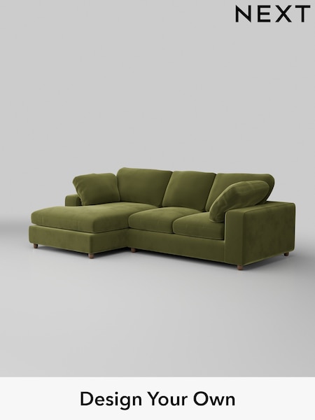 Plush Velvet Easy Clean/Mid Olive Green N Premium The Snuggle Grand (H37105) | £2,575