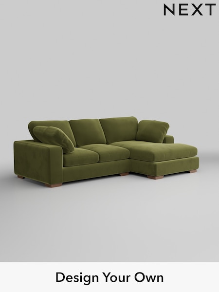 Plush Velvet Easy Clean/Mid Olive Green N Premium The Snuggle Grand (H37105) | £2,575