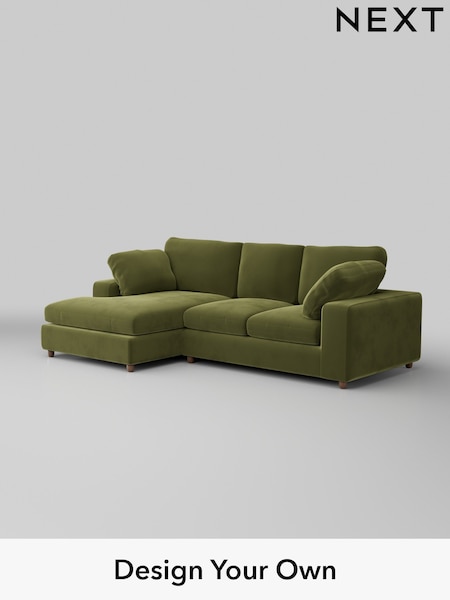 Plush Velvet Easy Clean/Mid Olive Green N Premium The Snuggle Grand (H37105) | £2,675