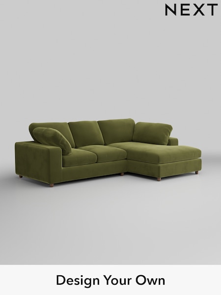Plush Velvet Easy Clean/Mid Olive Green N Premium The Snuggle Grand (H37105) | £2,650