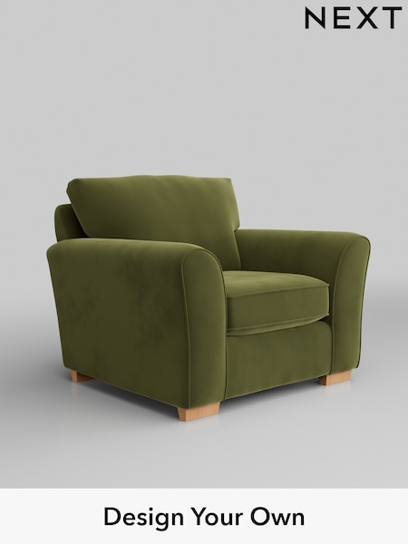 Plush Velvet Easy Clean/Mid Olive Green Michigan Ii (H37106) | £625